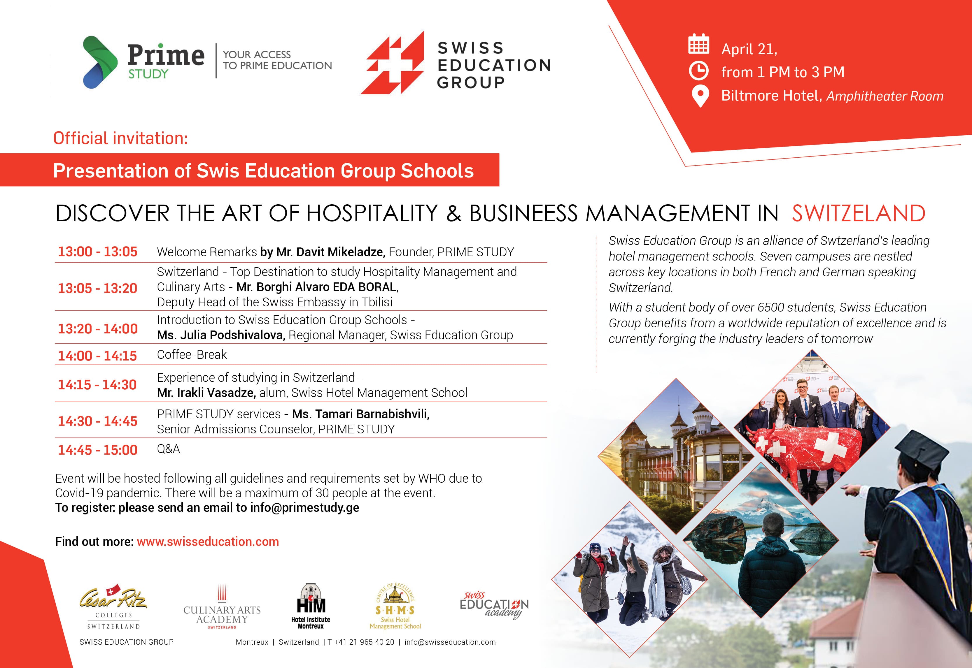 Study Hospitality Management & Culinary Art in Switzerland